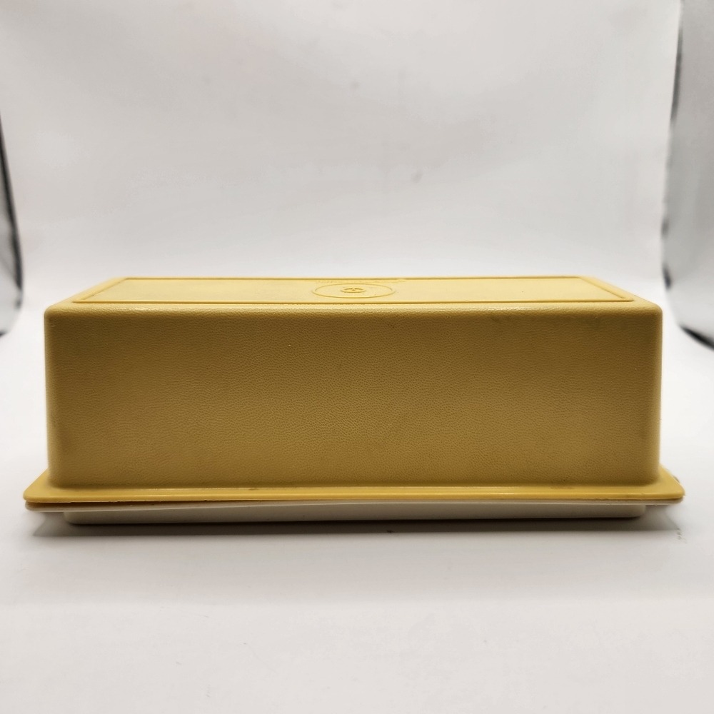 Vintage Tupperware Harvest Gold Butter Dish Lid & Base 636-12 Made in USA
